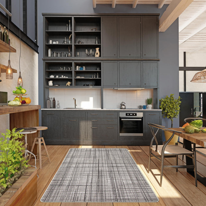 Panthea Grey Area Rug - 4'4\" X 6'5\" 