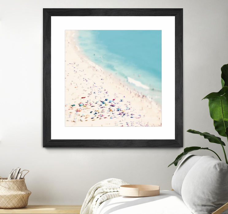 \"Beach Love\" Matted and Framed Black 36x36 Wall Art