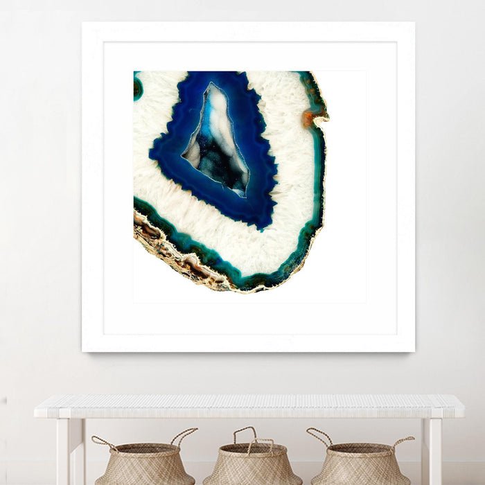 \"Mediterranean Agate A\" Matted and Framed White 36x36 Wall Art