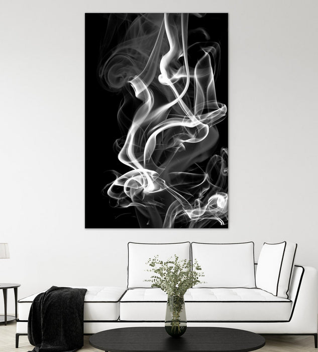 \"Black Smoke Abstract\" Giant Art 84x54 Wall Art