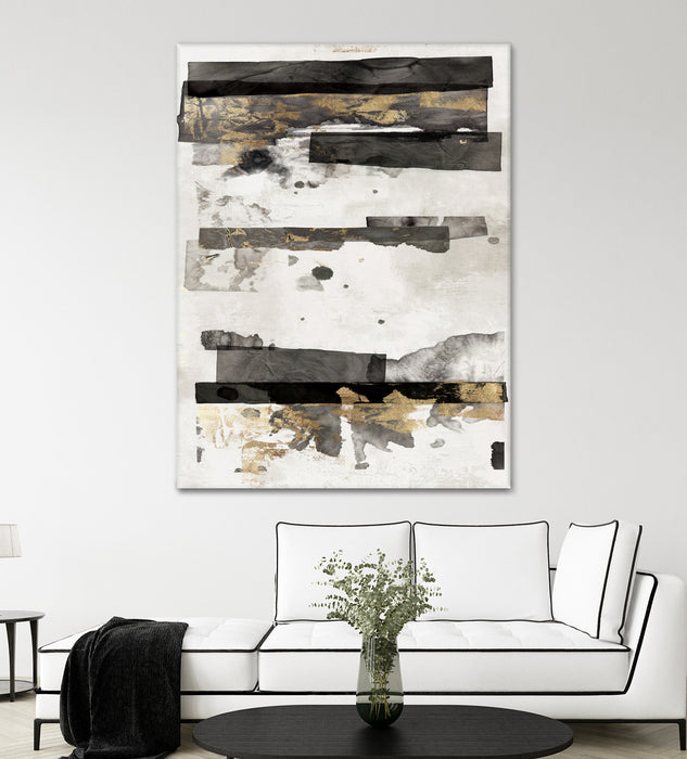 \"Gold And Black Ink Ii\" Giant Art 72x54 Wall Art