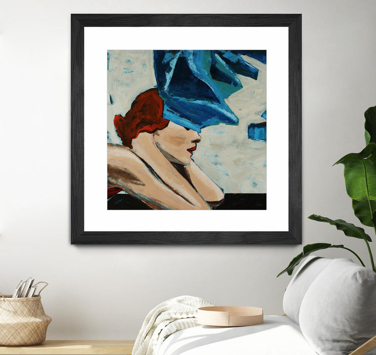 \"On The Rocks\" Matted and Framed Black 36x36 Wall Art