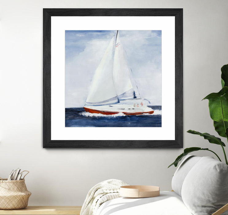 \"Chasing The Sun\" Matted and Framed Black 36x36 Wall Art