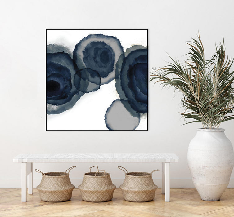 \"Blotted Ink Ii\" Canvas Framed Black 20x20 Wall Art