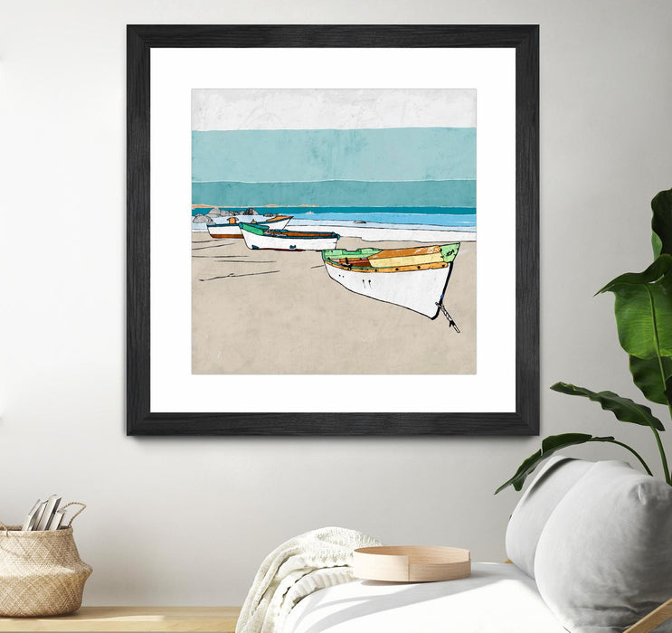 \"Lined Up\" Matted and Framed Black 36x36 Wall Art