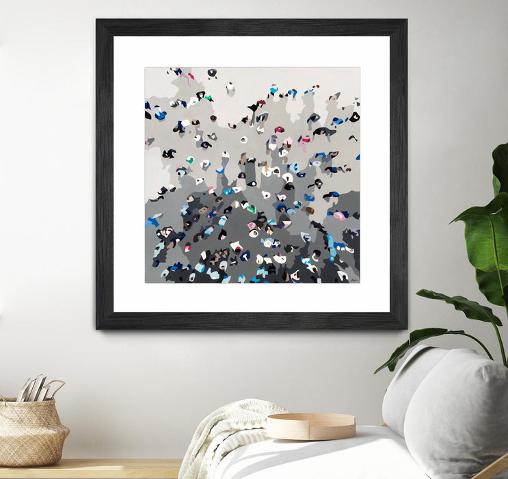 \"Crowd Sourcing\" Matted and Framed Black 30x30 Wall Art