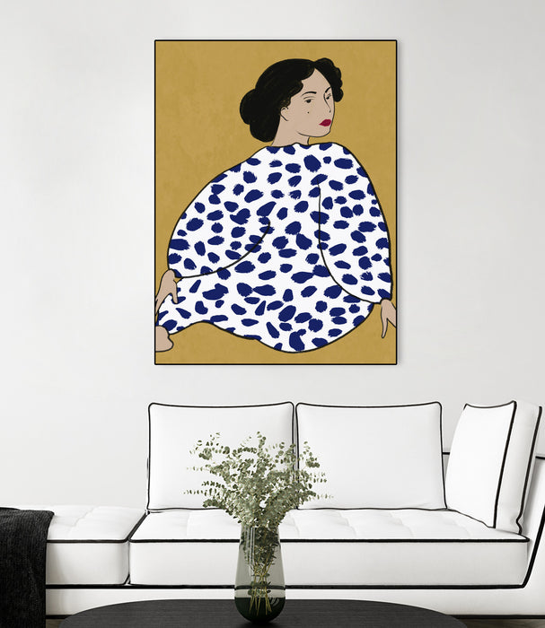 \"Happy Girl\" Canvas Framed Black 30x40 Wall Art