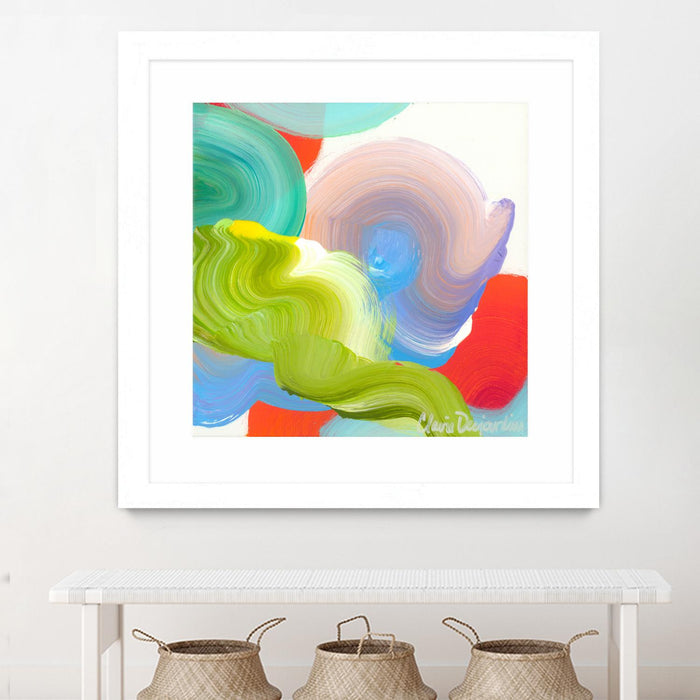 \"Vav 05\" Matted and Framed White 36x36 Wall Art