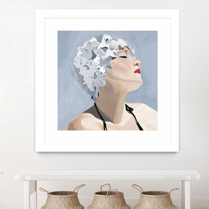 \"Getting My Tan On\" Matted and Framed White 30x30 Wall Art