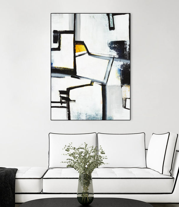 \"The A Line Ii\" Canvas Framed Black 30x40 Wall Art