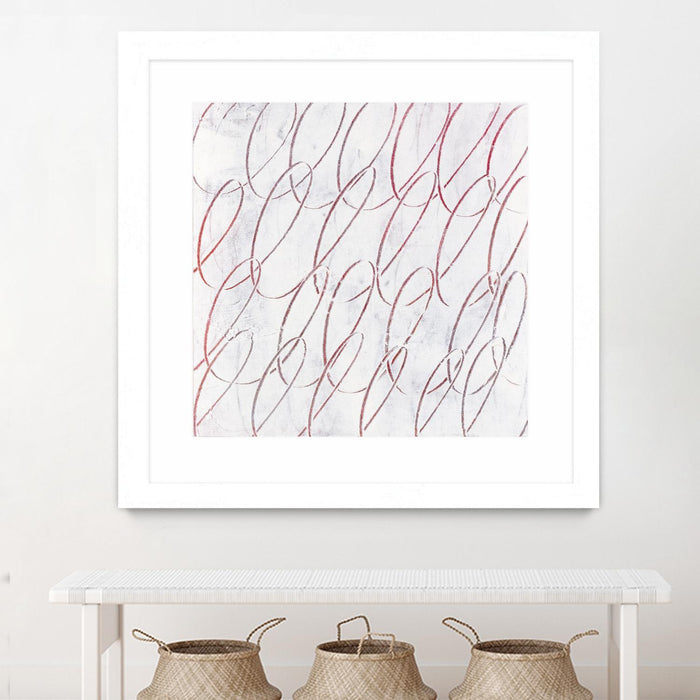 \"Hula I\" Matted and Framed White 30x30 Wall Art