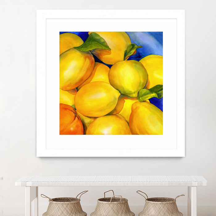 \"Zest For Life\" Matted and Framed White 36x36 Wall Art
