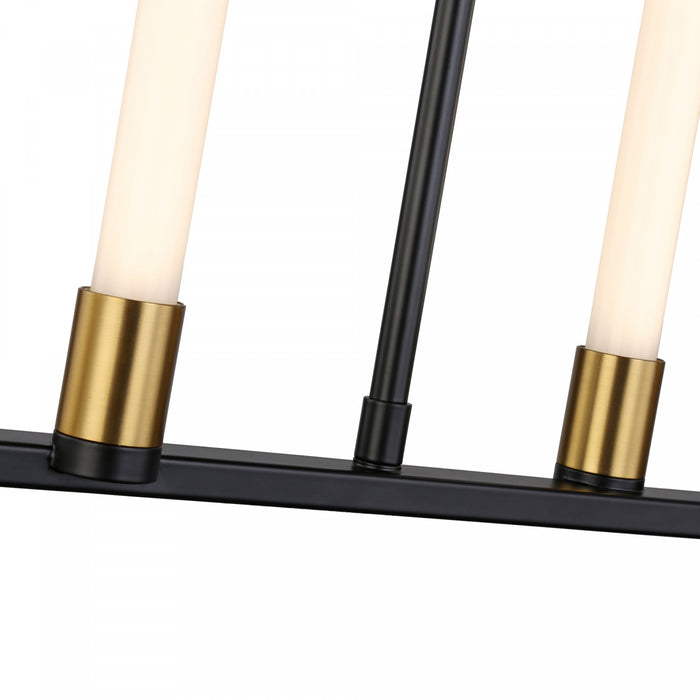 Infiniti Matte Black & Brass 6-Light Integrated LED Island Light