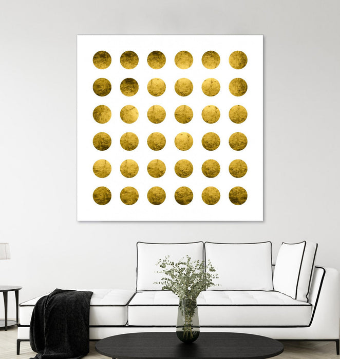 \"Golden Spots White\" Giant Art 72x72 Wall Art