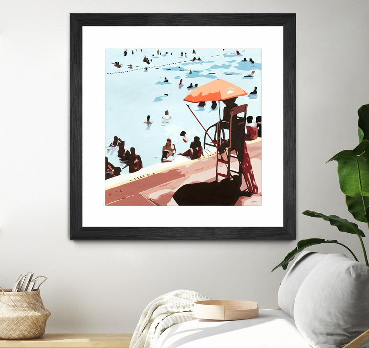\"It's All Going Just Swimmingly\" Matted and Framed Black 36x36 Wall Art