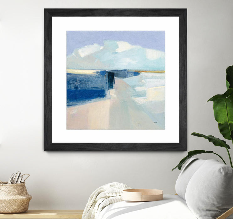 \"Sand And Sky\" Matted and Framed Black 36x36 Wall Art