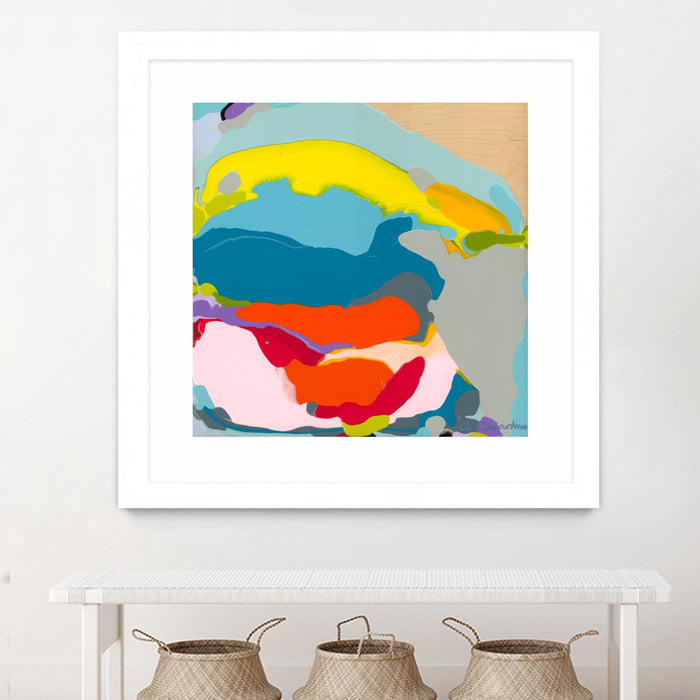 \"Free Falling\" Matted and Framed White 30x30 Wall Art