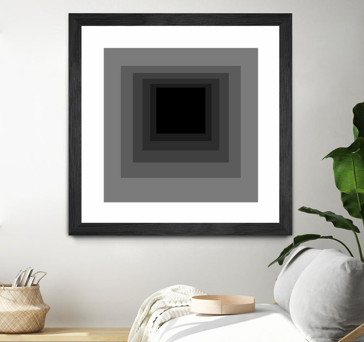 \"After Josef A\" Matted and Framed Black 36x36 Wall Art