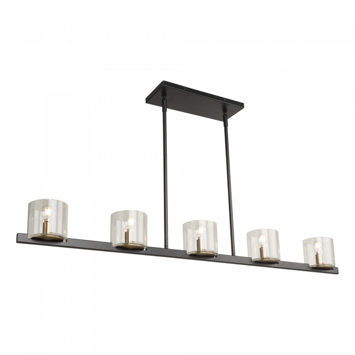 Salinas Black & Brass 5-Light Island Light