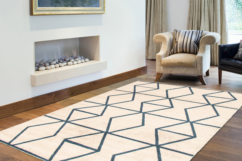 Anandi Ivory-Blue Area Rug - 5'3\" x 7'3\"