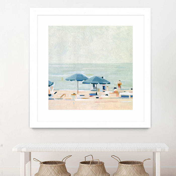 \"If It's The Beaches I\" Matted and Framed White 30x30 Wall Art
