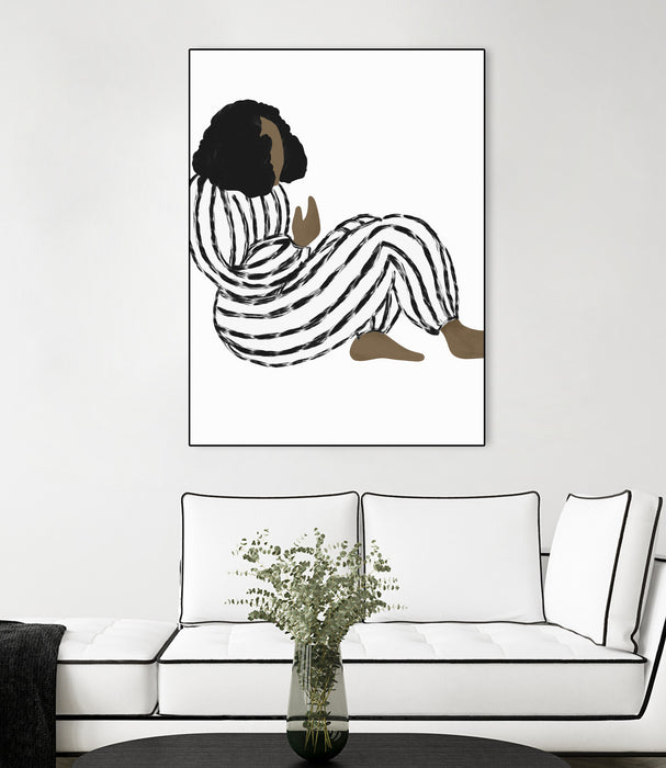 \"Form Vi\" Canvas Framed Black 30x40 Wall Art