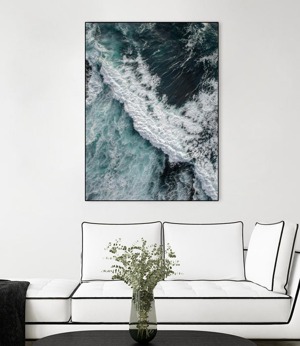 \"From Above 9\" Canvas Framed Black 24x32 Wall Art