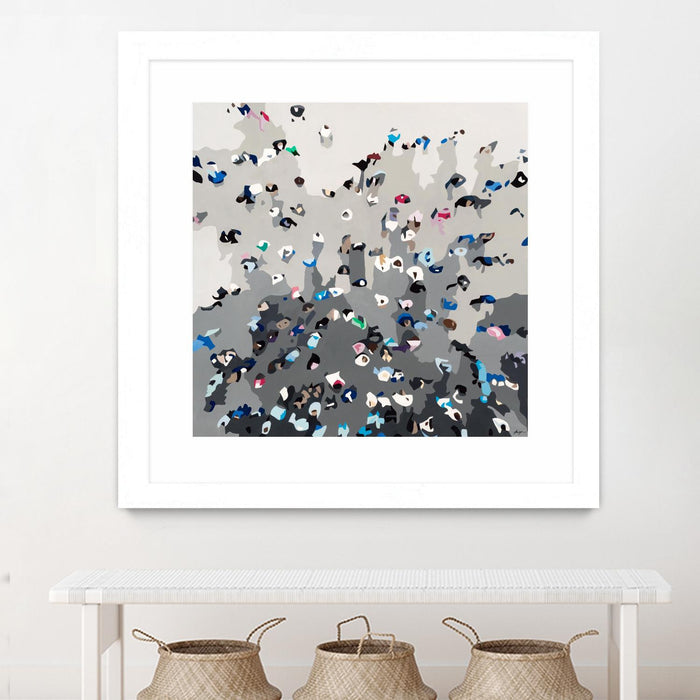 \"Crowd Sourcing\" Matted and Framed White 30x30 Wall Art