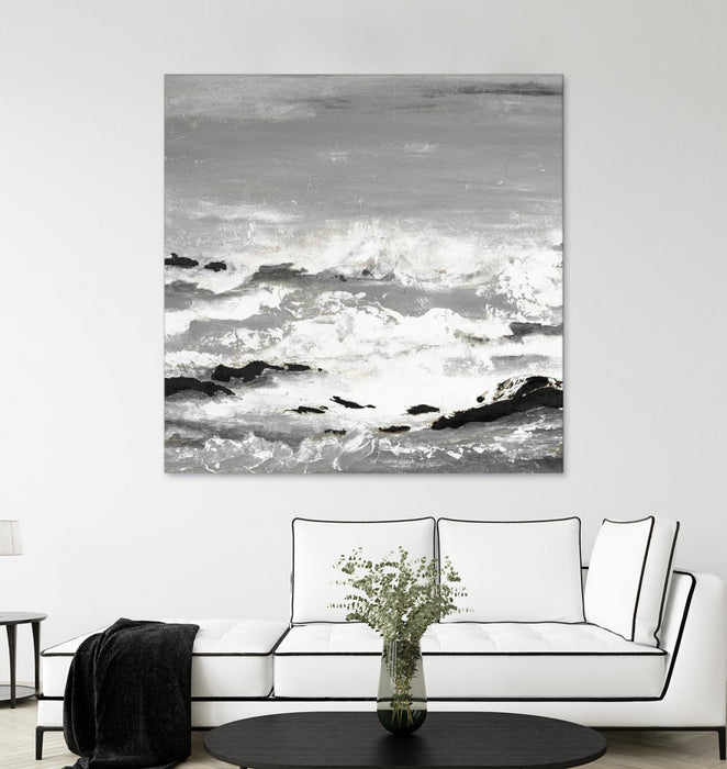 \"Rocks And Waves\" Giant Art 72x72 Wall Art