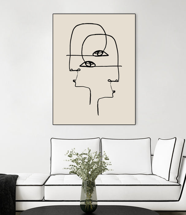 \"Faces\" Canvas Framed Black 18x24 Wall Art