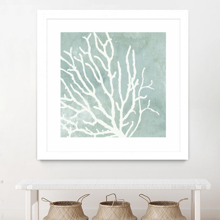 \"Sea Crown I\" Matted and Framed White 30x30 Wall Art