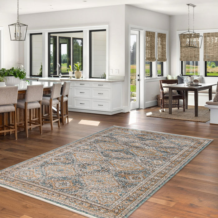 Leandra Taupe/blue Rug 8'0\" X 10'0\" Area Rug