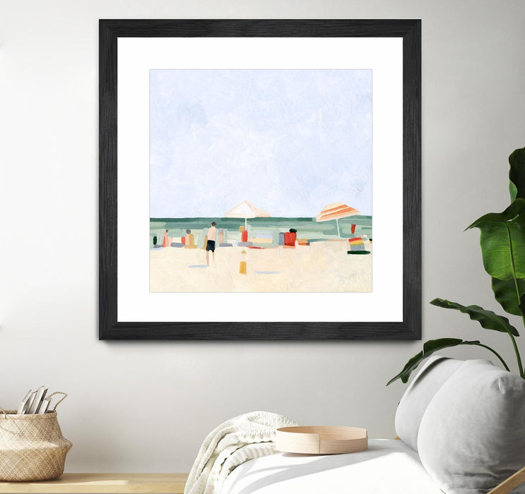 \"Family Vacation Ii\" Matted and Framed Black 30x30 Wall Art