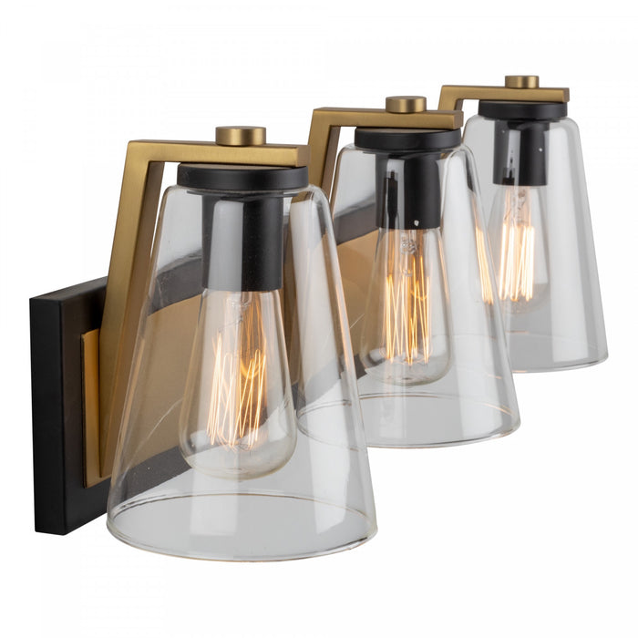 Treviso Black & Brass 1-Light Bathroom Sconce