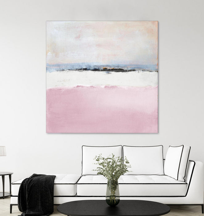 \"Pink Sea Abstract\" Giant Art 54x54 Wall Art