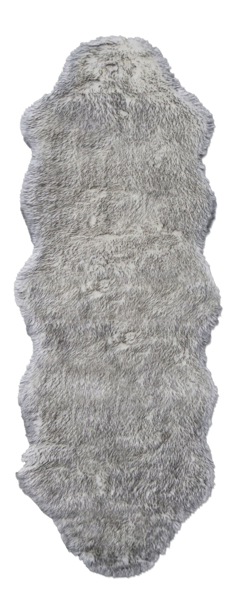 Marcia Sheepskin Plush Grey Tip Area Rug - 2'0" x 6'0"