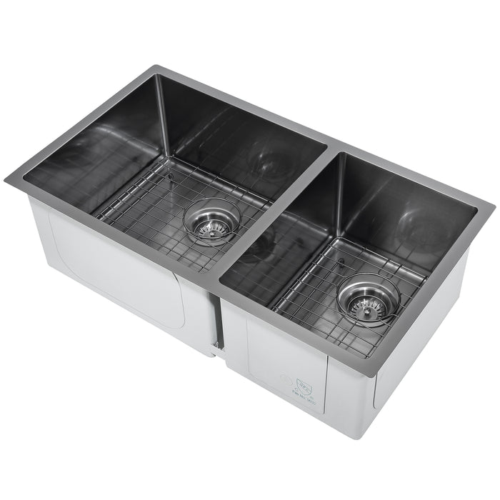 Ancona Prestige Series 32\" 60/40 Undermount Kitchen Sink - AN-3314
