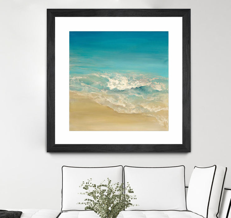 \"Coastal Viewpoint Ii\" Matted and Framed Black 30x30 Wall Art