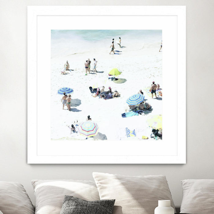 \"Happy Days\" Matted and Framed White 36x36 Wall Art