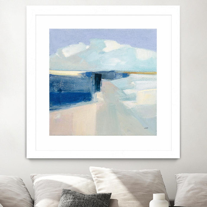 \"Sand And Sky\" Matted and Framed White 30x30 Wall Art