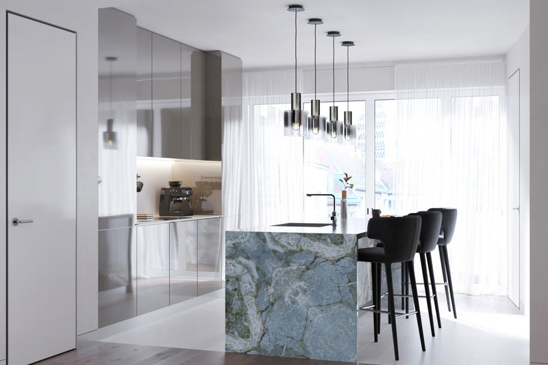 Henley 1-Light Satin Black and Smoke Glass Pendant