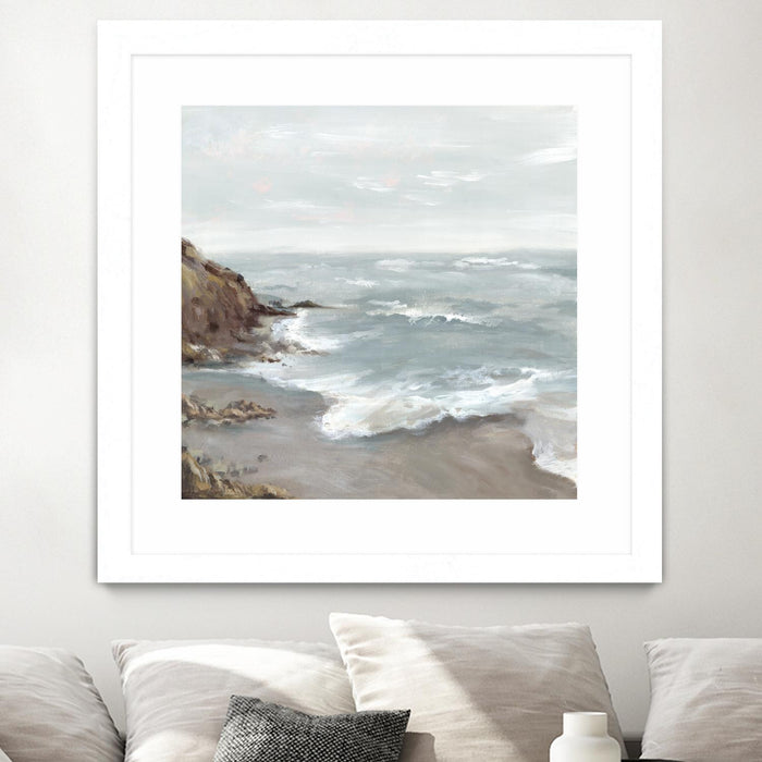 \"Beautiful Bay\" Matted and Framed White 36x36 Wall Art