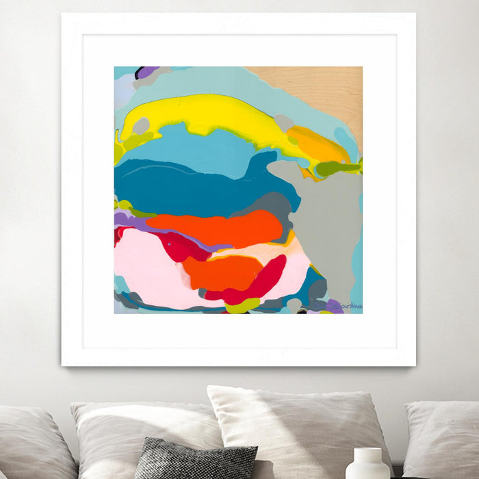 \"Free Falling\" Matted and Framed White 30x30 Wall Art