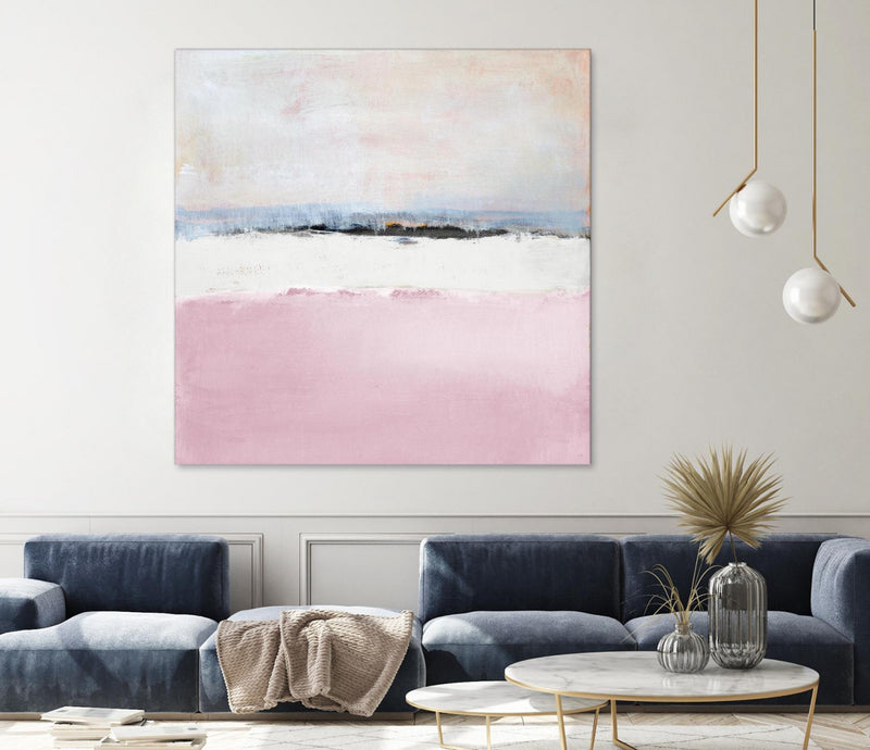 \"Pink Sea Abstract\" Giant Art 54x54 Wall Art