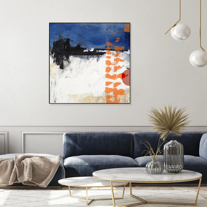 \"Midnight Rise Ii\" Canvas Framed Black 20x20 Wall Art