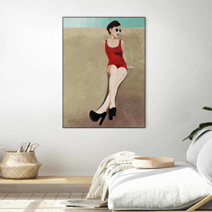 \"Rays Of Glamour\" Canvas Framed Black 24x32 Wall Art