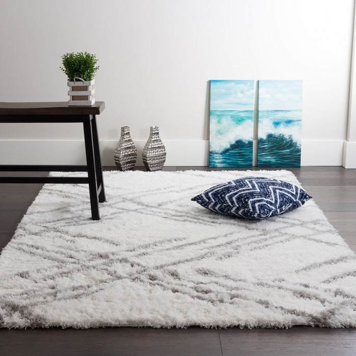Ker White Lines 3x5 Area Rug