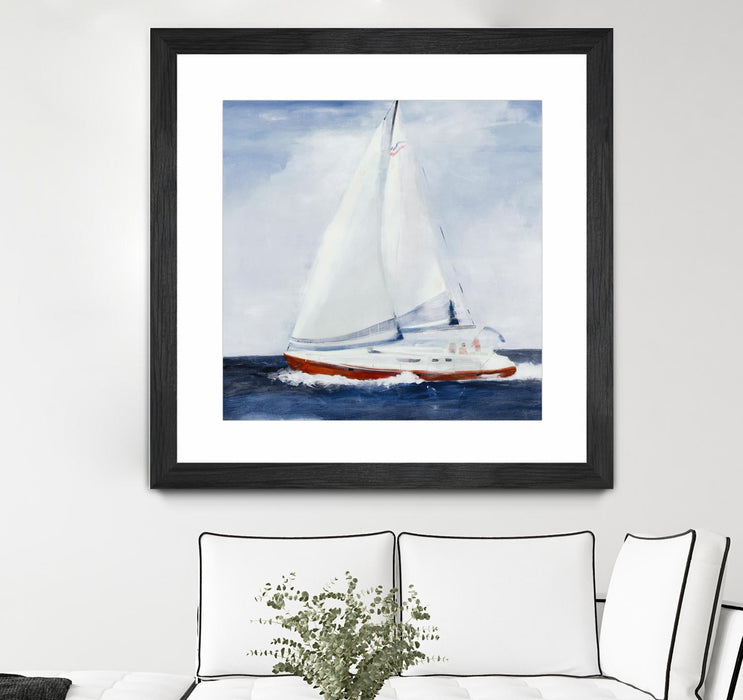 \"Chasing The Sun\" Matted and Framed Black 36x36 Wall Art