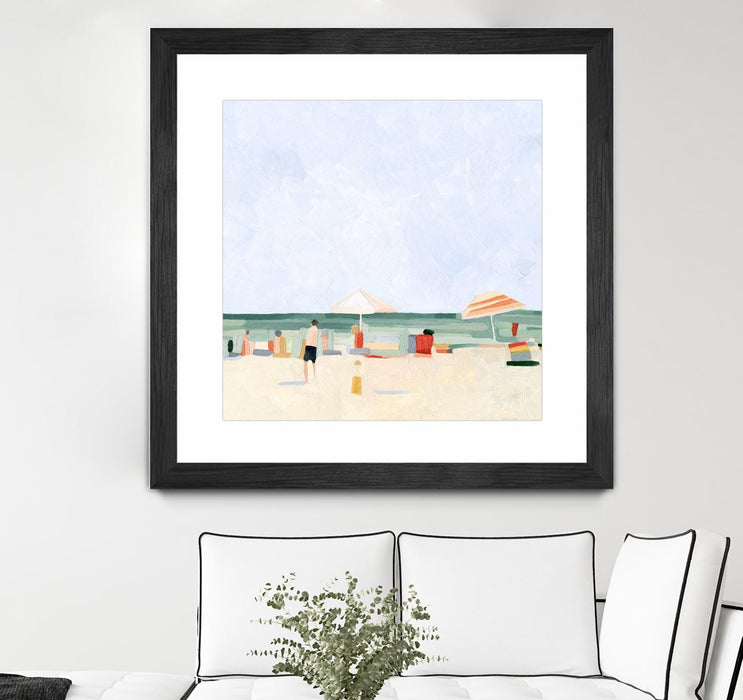 \"Family Vacation Ii\" Matted and Framed Black 30x30 Wall Art