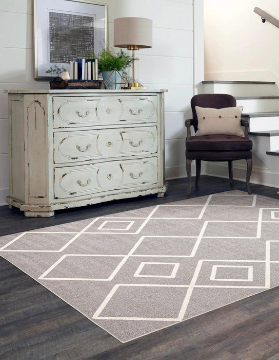Kenza Grey Machine Washable Area Rug - 5'0\" x 7'0\"